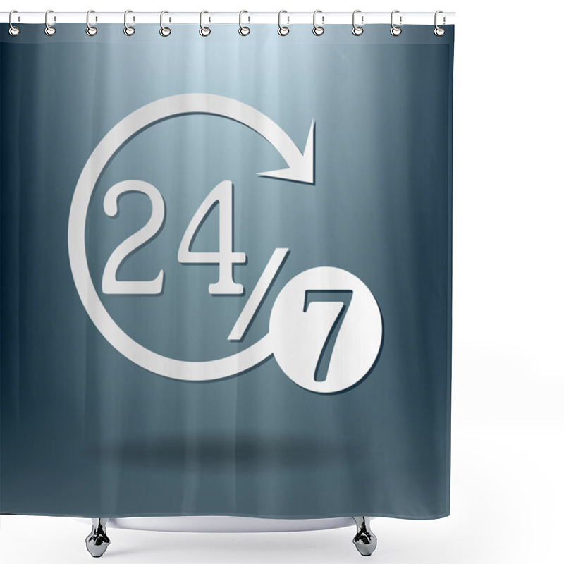 Personality  24 Hours, 7 Days Icon Shower Curtains