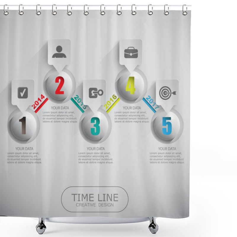 Personality  Time Line Infographics Design Shower Curtains