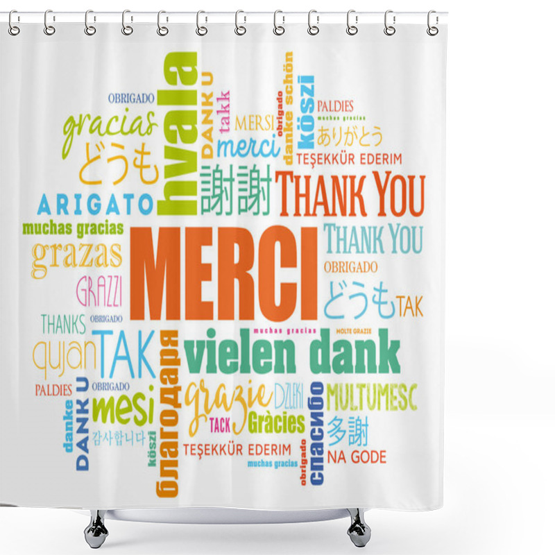 Personality  Merci (Thank You In French) Shower Curtains