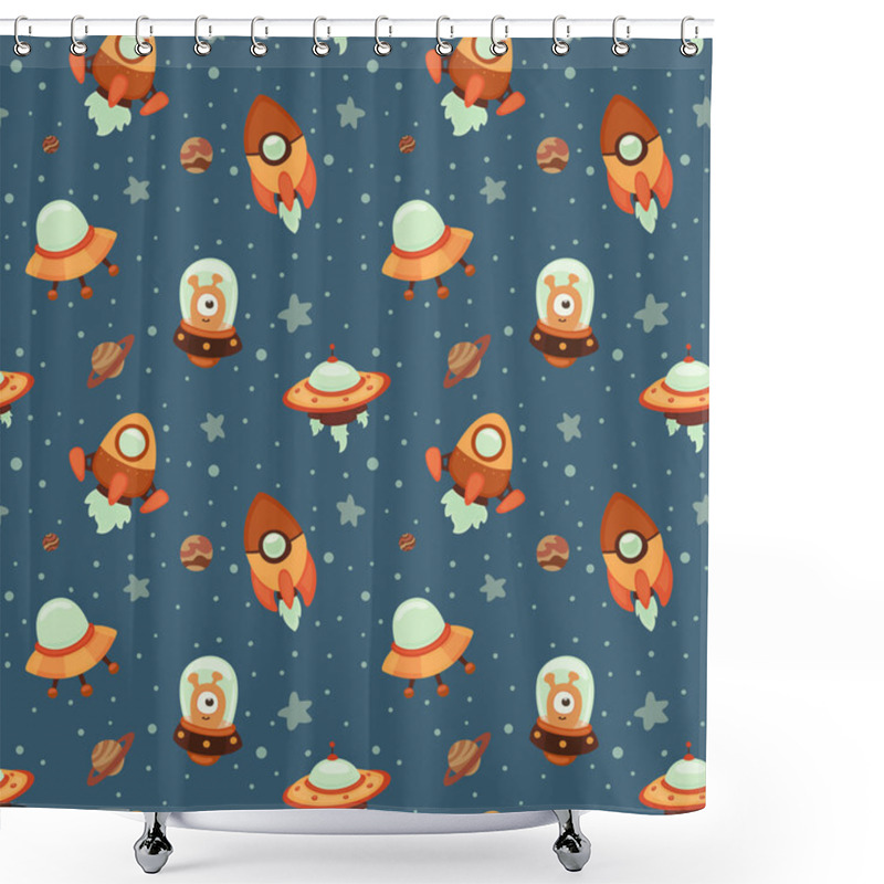 Personality  Space Seamless Pattern Shower Curtains