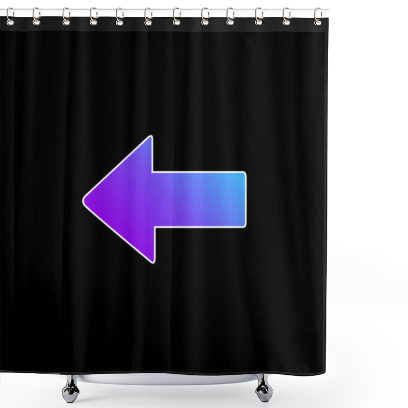 Personality  Arrow Pointing To Left Blue Gradient Vector Icon Shower Curtains