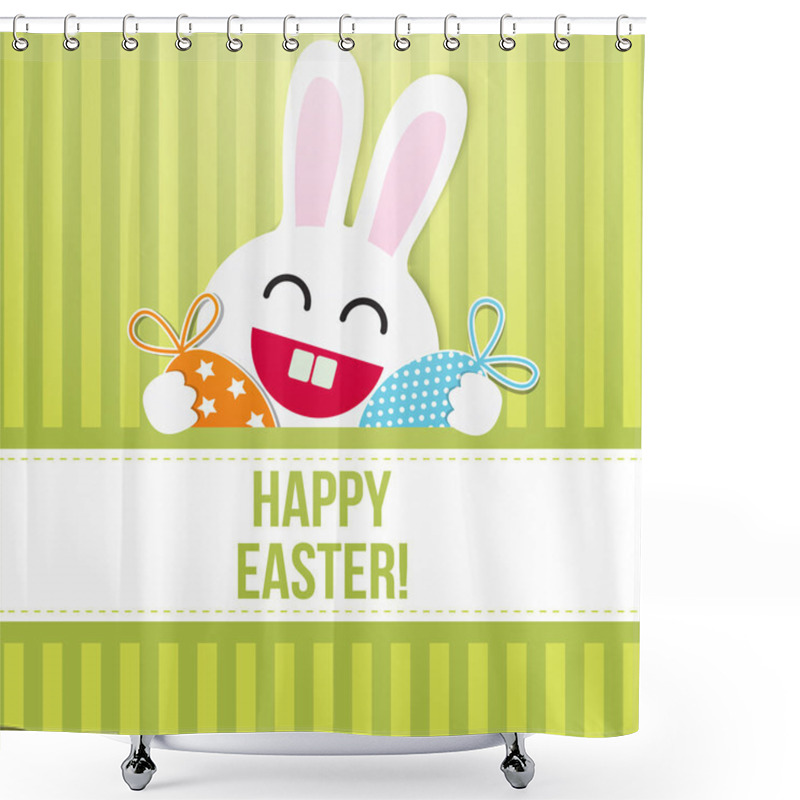 Personality  Paper Easter Egg Card. Vector Illustration Shower Curtains