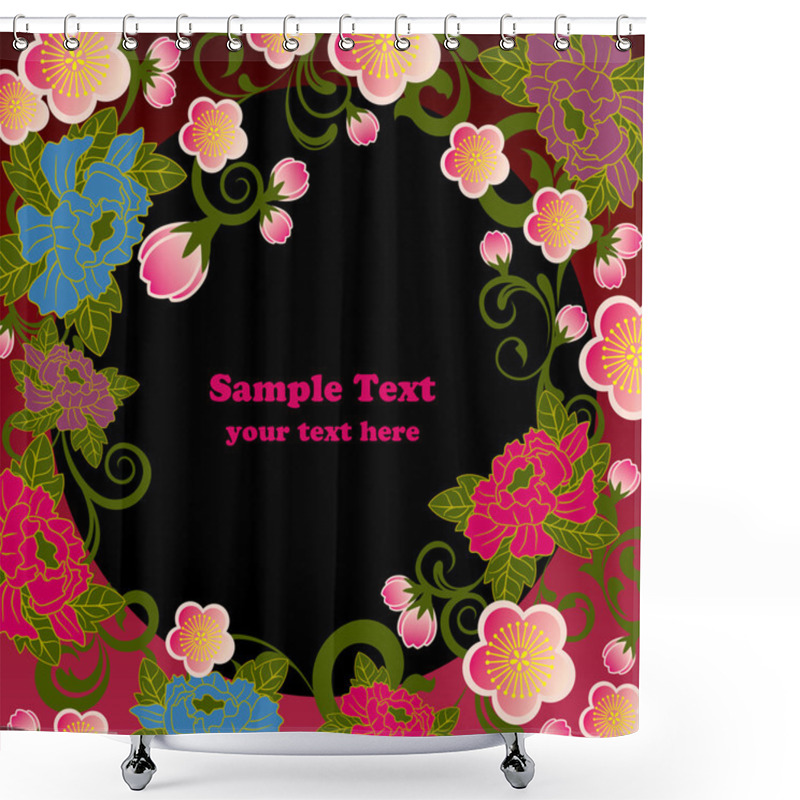 Personality  Cherry Blossoms Frame Shower Curtains