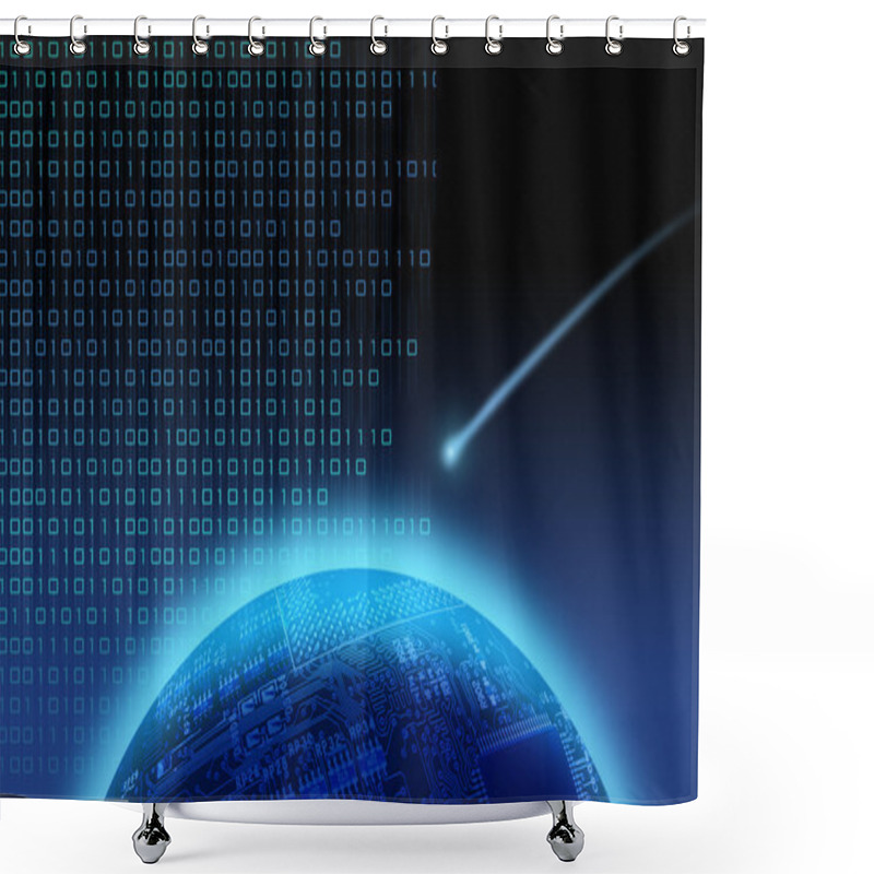 Personality  Shooting Star Over Over Binary World Shower Curtains