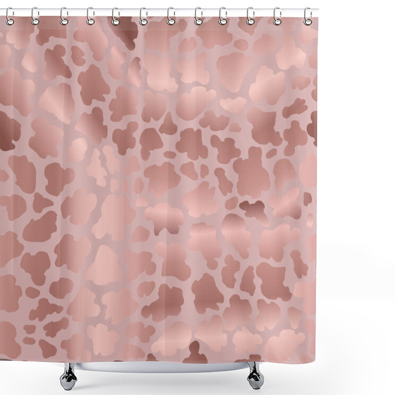 Personality  Spotted Animal Skin. Golden Rose.  Fashion Seamless Pattern For  Shower Curtains