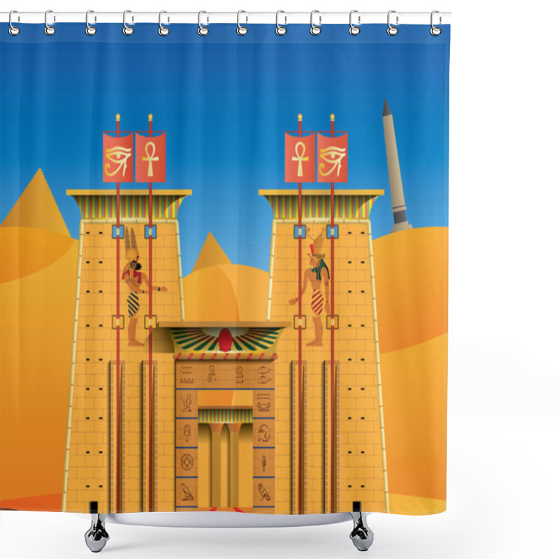 Personality  Acient Egyptian Temple Shower Curtains