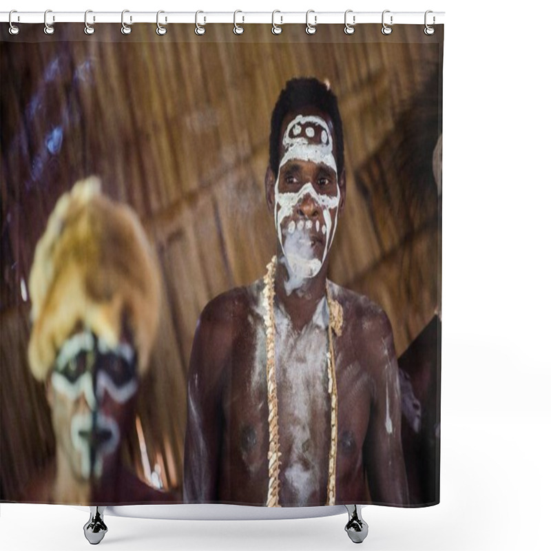 Personality  Men From The Tribe Of Asmat People Shower Curtains