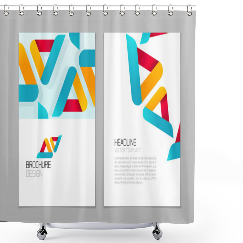 Personality  Brochure Flyer Vector Design Template With Business Abstract Shapes Background Shower Curtains