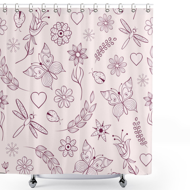 Personality  Floral Seamless Pattern Shower Curtains