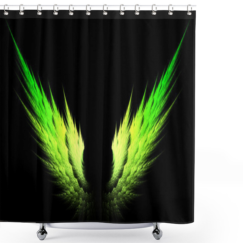 Personality  Green Sharp Wings Shower Curtains