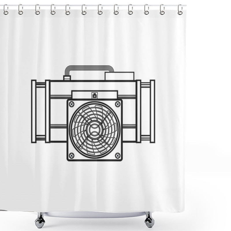 Personality  Vector Cryptocurrency Mining Farm Illustratio Shower Curtains