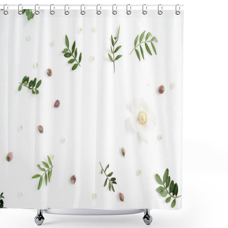 Personality  Floral Frame With Space For Text   Shower Curtains