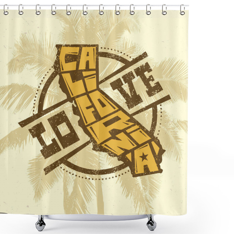 Personality  Love California Creative T-shirt Print Shower Curtains