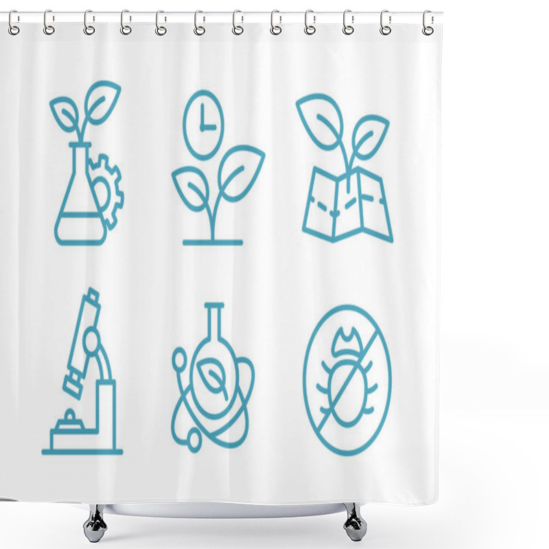 Personality  A Set Of Icons Biotechnology. Biology Chemistry Plants And Flasks. Agriculture And Agronomist. Shower Curtains