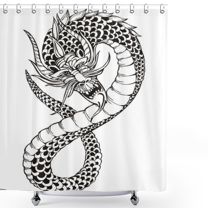 Personality  Chinese Legless Dragon Shower Curtains