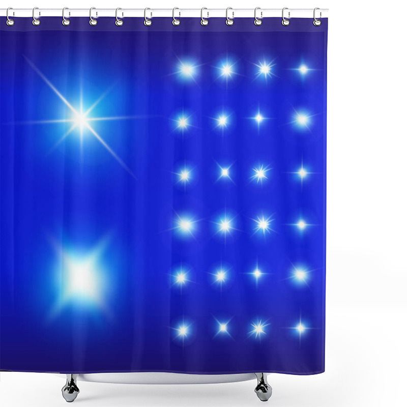 Personality  Set Of Vector Neon Light Effects Shower Curtains