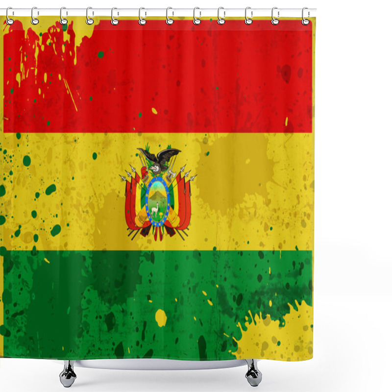 Personality  Grunge Bolivia Flag With Stains Shower Curtains