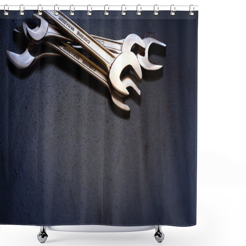 Personality  Set Of The Stainless Steel Wrench Shower Curtains