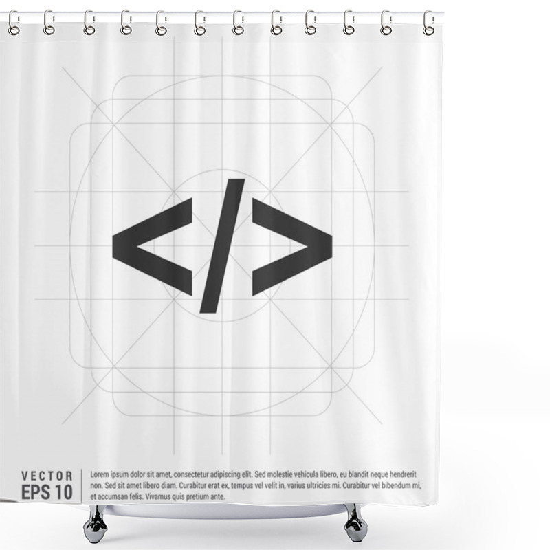 Personality  Programming Code Icon Shower Curtains