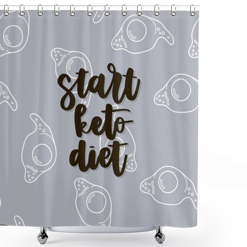 Personality  Keto Diet Hand Drawn Vector Lettering. Shower Curtains