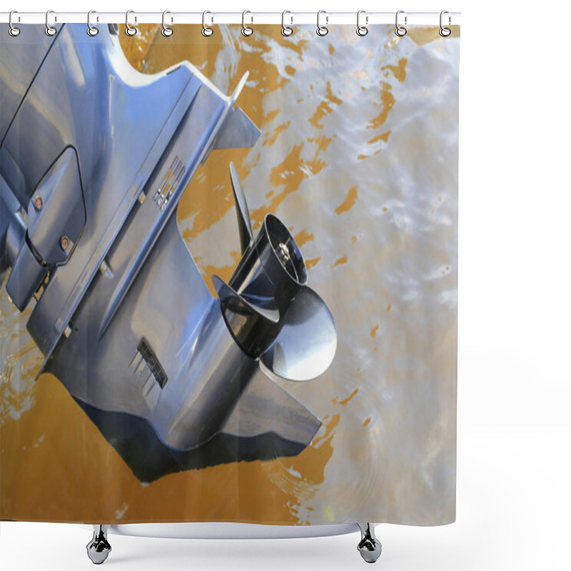 Personality  Motor Boat Screw Close Up. Engine Propeller Shower Curtains