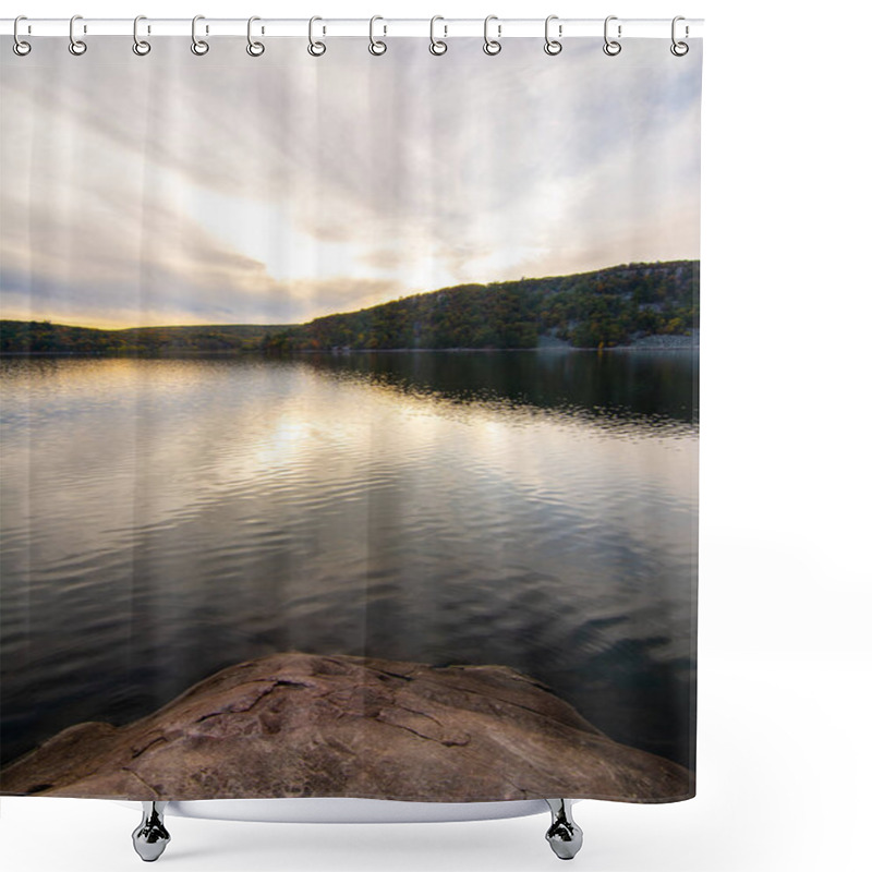 Personality  Sunset On The Water At Devils Lake State Park, WI. Shower Curtains