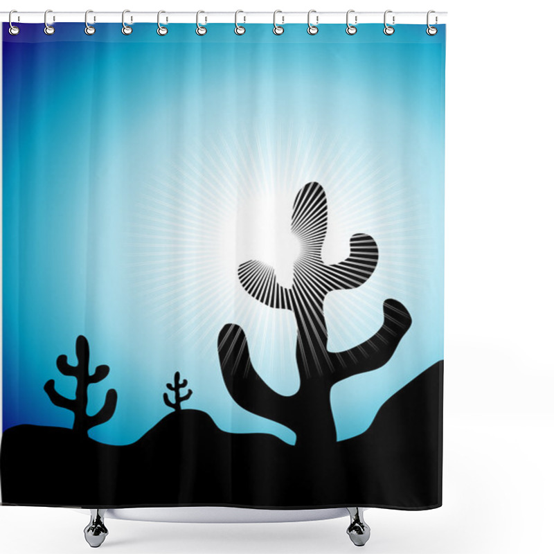 Personality  Mexican Cactus Landscape Shower Curtains