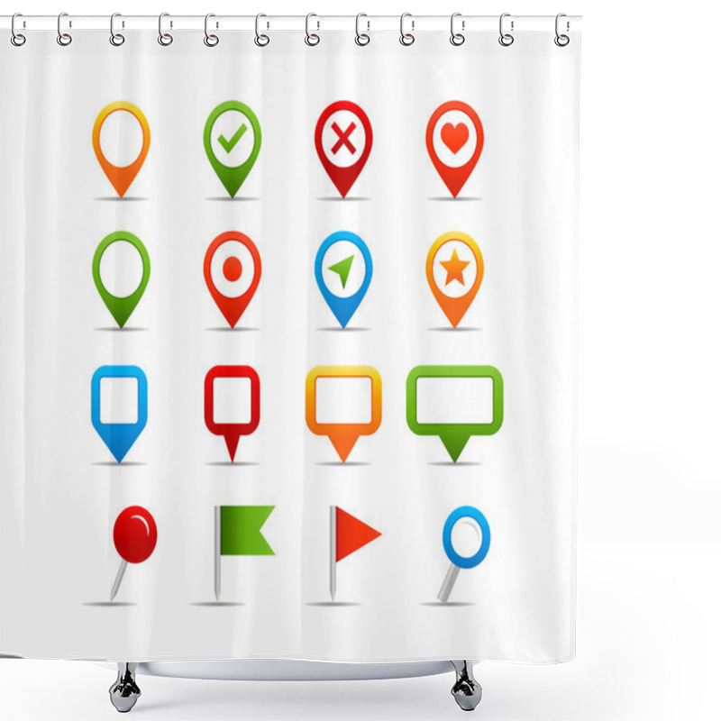 Personality  Navigation Icons - Illustration Shower Curtains