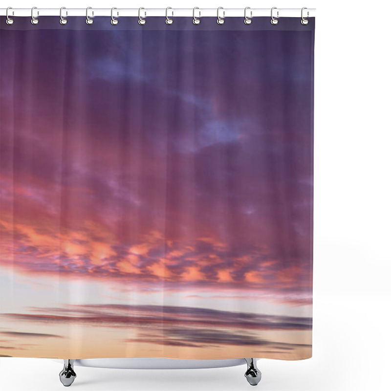 Personality  Vibrant Sunset Clouds Painted In Shades Of Purple And Orange Shower Curtains