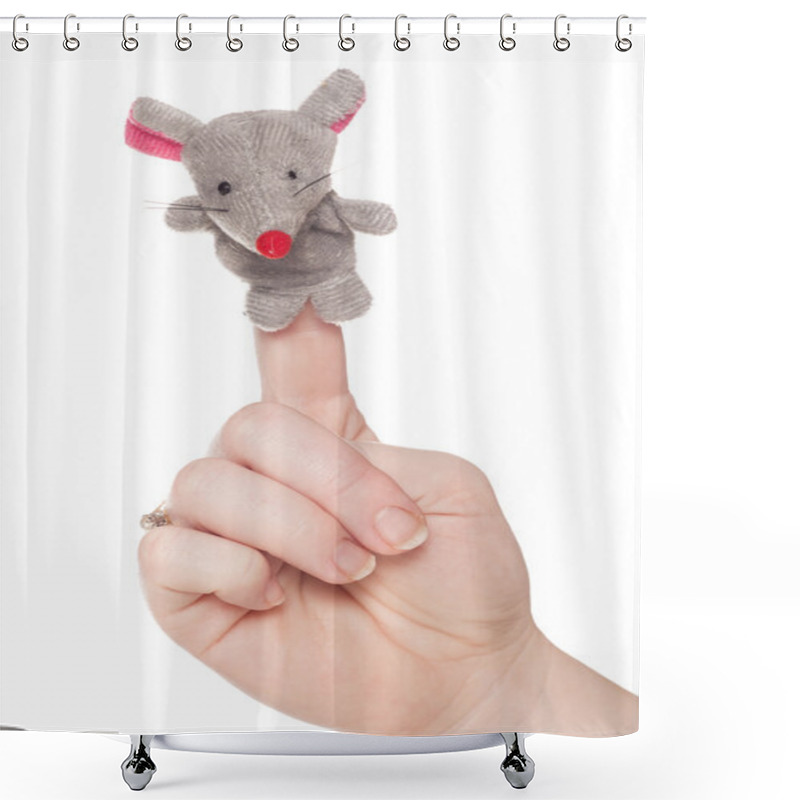 Personality  Single Mouse Finger Puppet Shower Curtains