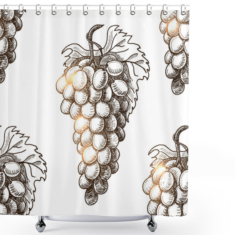 Personality  Seamless Pattern With Grapes Shower Curtains