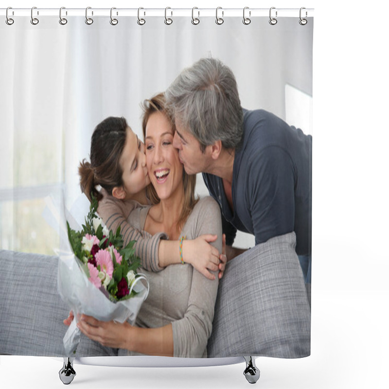 Personality  Family Celebrating Mothers Day Shower Curtains