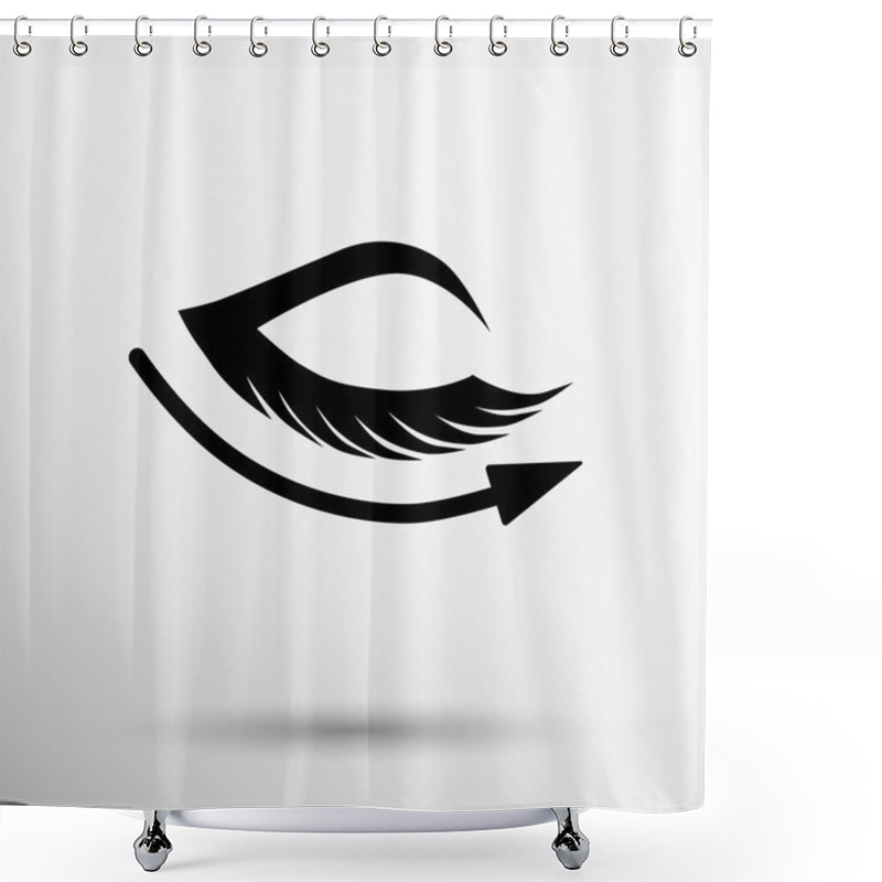 Personality  Vector Eye With Lashes Long Eyelashes Icon Shower Curtains