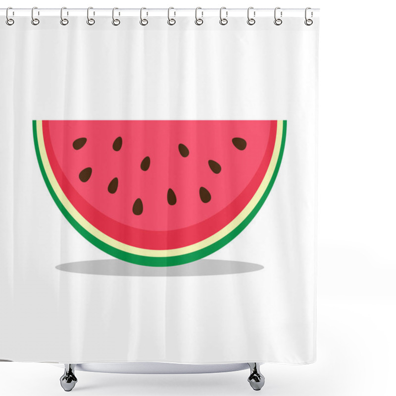 Personality  Watermelon Icon In Flat Style Shower Curtains