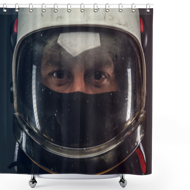 Personality  Male In Firefighter Helmet Shower Curtains