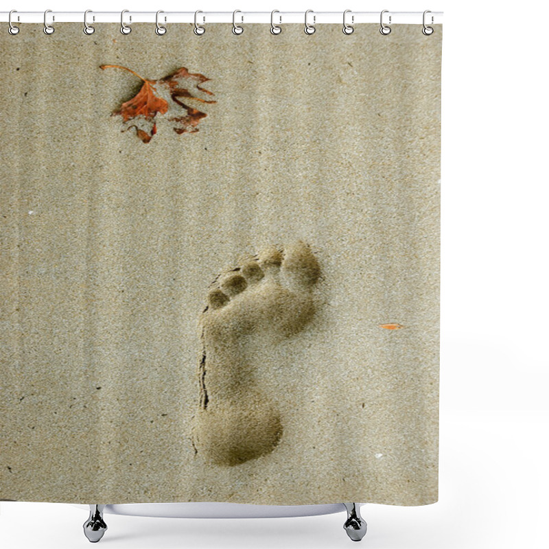 Personality  Footstep On The Beach Shower Curtains