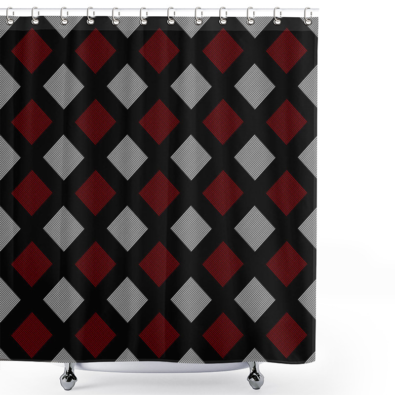 Personality  Abstract Seamless Square Pattern Background Design Shower Curtains