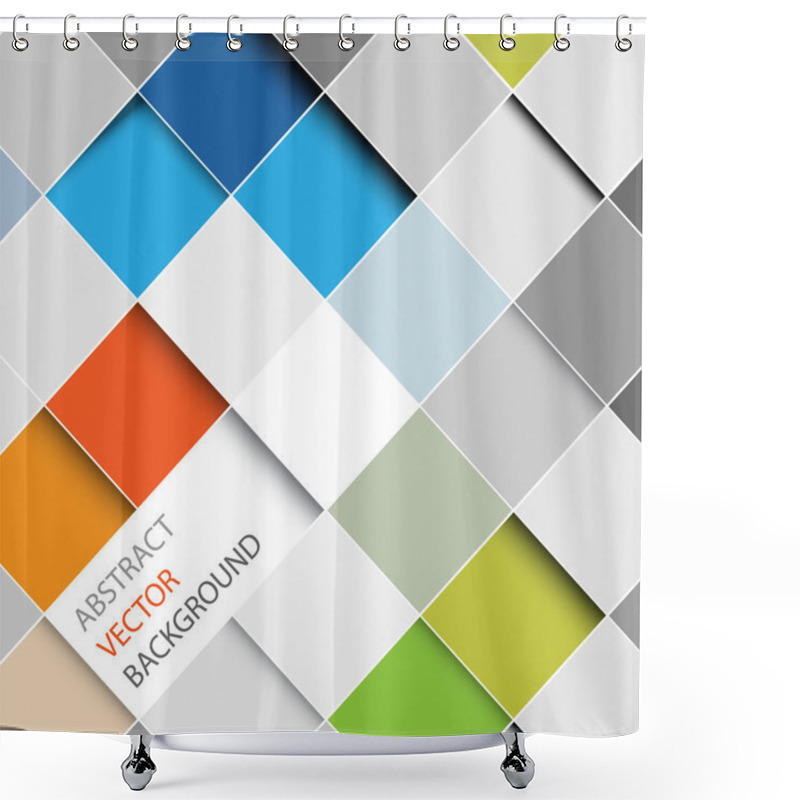 Personality  Vector Abstract Squares Background Illustration Shower Curtains