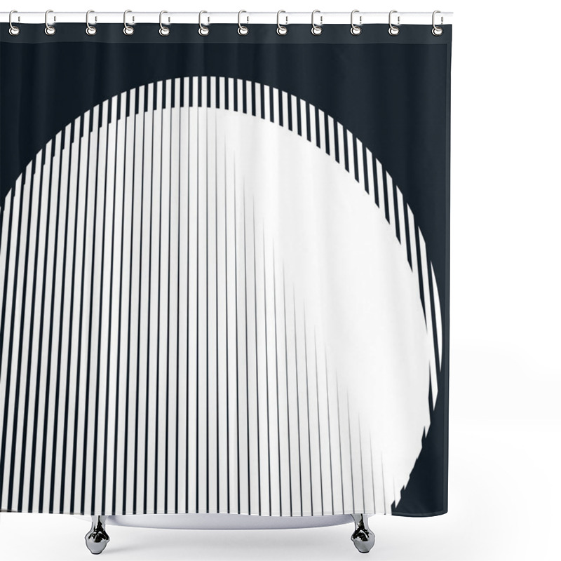 Personality  Background With Black And White Moire Lines Shower Curtains