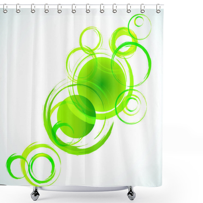 Personality  Green Abstract Background With Grunge Circles Shower Curtains