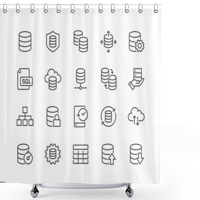 Personality  Line Database Icons Shower Curtains