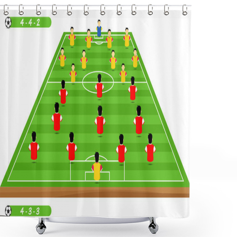 Personality  Football Tactics And Strategy - Popular Team Formation. Shower Curtains