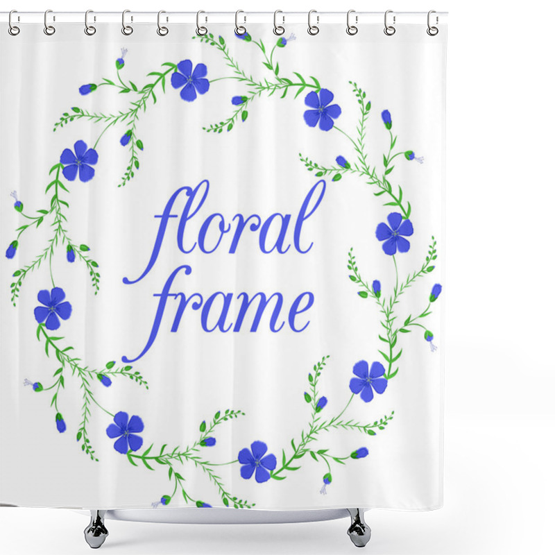 Personality  Floral Frame, Wreath Design Element Shower Curtains