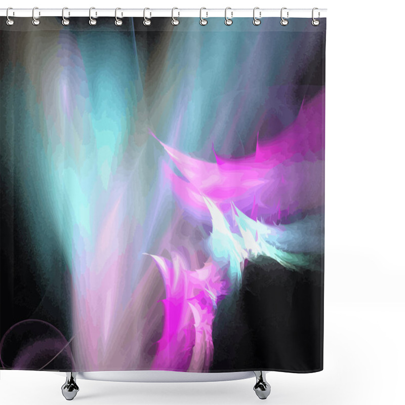 Personality  Vector Illustration Of Digital Fractal Shower Curtains