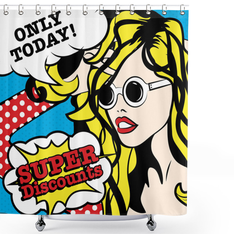 Personality  Pop Art Woman SUPER DISCOUNTS! Shower Curtains