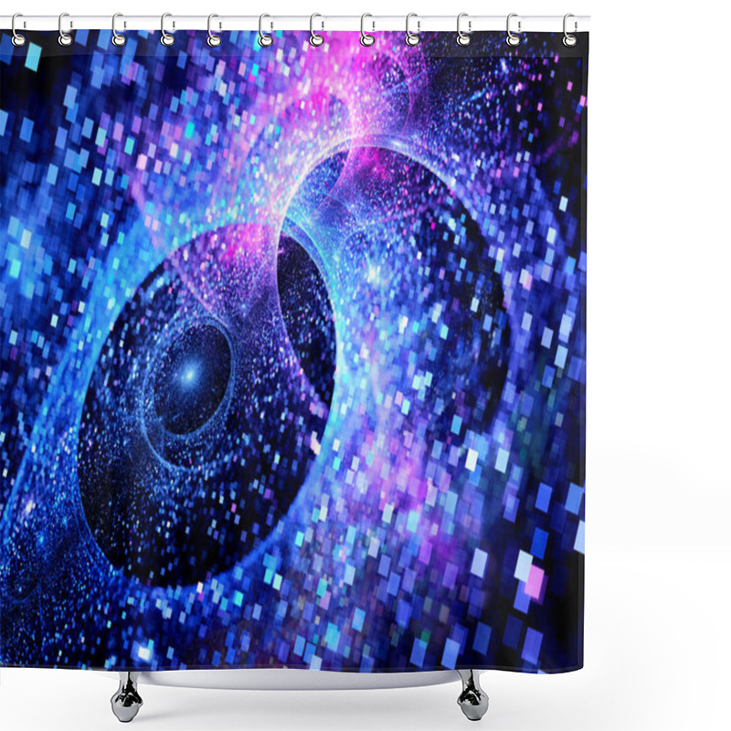 Personality  Blue Glowing Multiverses In Space Shower Curtains