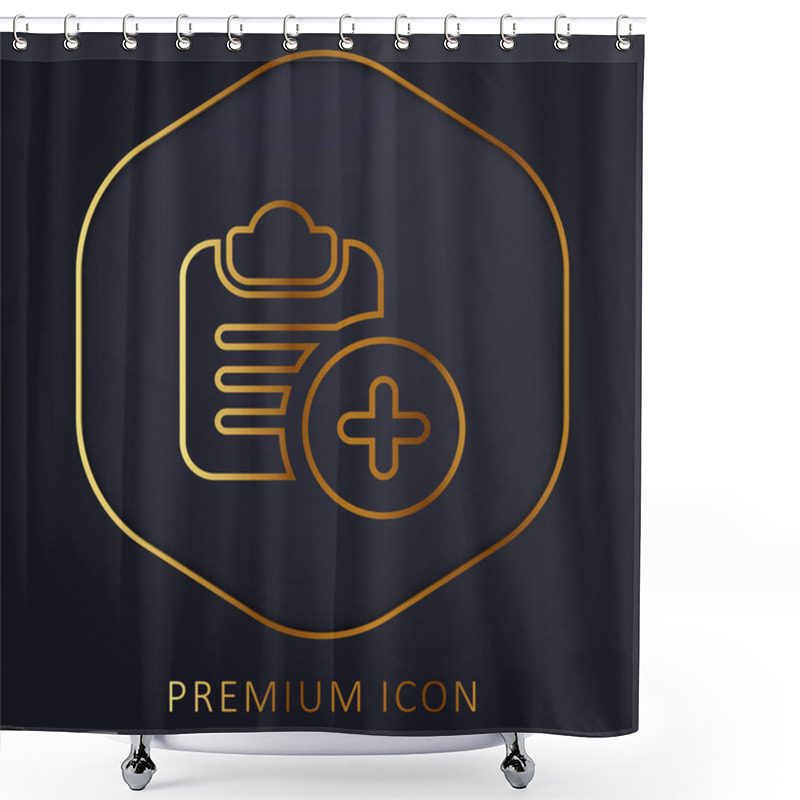 Personality  Add Golden Line Premium Logo Or Icon Shower Curtains