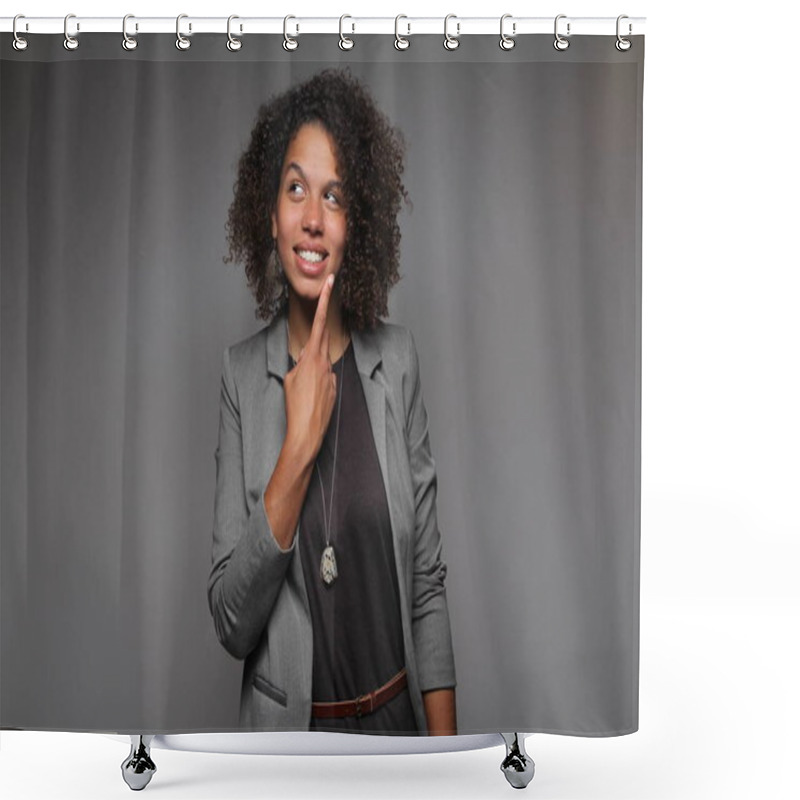 Personality  Beautiful Happy Afro Woman Shower Curtains