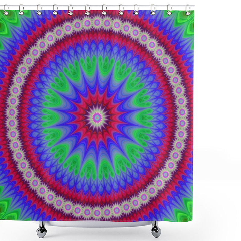 Personality  Happy Star Mandala Fractal Design Background Shower Curtains