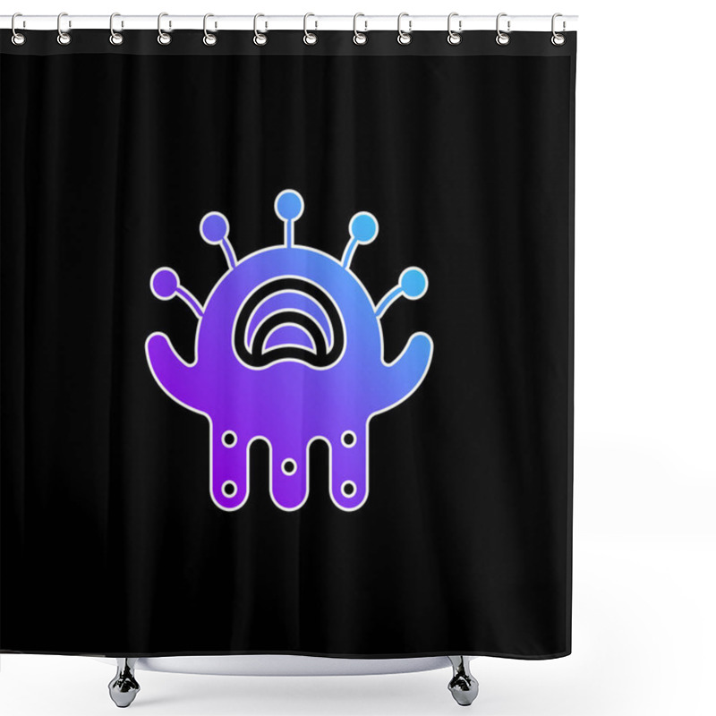 Personality  Alien Blue Gradient Vector Icon Shower Curtains